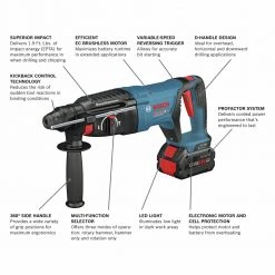 Promo 🛒 Bosch GBH18V-26DK24 Bulldog 18V EC Brushless Lithium-Ion 1 In. Cordless SDS-plus Rotary 🔨 Hammer Kit With 2 Batteries (8 Ah) 🎉 -Bosch Store bshngbh18v 26dk24 c