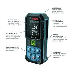 Flash Sale ⭐ Bosch GLM165-27CGL 3.7V BLAZE Connected Green Beam 165 Ft. Cordless Laser Measure Kit (1 Ah) ✔️ -Bosch Store bshnglm165 27cgl j