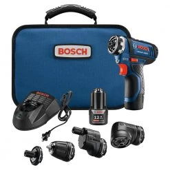 Best Sale 💯 Bosch GSR12V-140FCB22 12V Max Lithium-Ion FlexiClick 5-in-1 1/4 In. Cordless Drill Driver System Kit (2 Ah) 🎉
