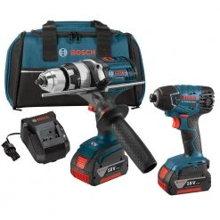 Coupon ๐ฏ Factory Reconditioned Bosch CLPK222-181-RT 18V 4.0 Ah Cordless Lithium-Ion Brute Tough ๐จ Hammer Drill And Hex Impact Driver Combo Kit ๐