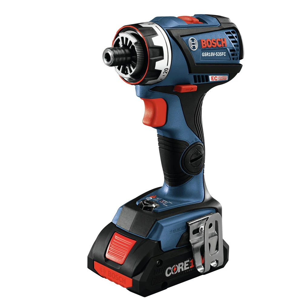 New 🎉 Factory Reconditioned Bosch GSR18V-535FCB15-RT 18V EC Brushless Connected-Ready Flexiclick 5-in-1 Cordless Drill Driver System Kit (4 Ah) 😉 4 New 🎉 Factory Reconditioned Bosch GSR18V-535FCB15-RT 18V EC Brushless Connected-Ready Flexiclick 5-in-1 Cordless Drill Driver System Kit (4 Ah) 😉 - Image 4