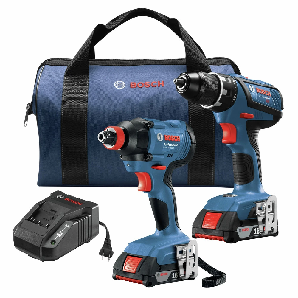 Flash Sale ๐ Factory Reconditioned Bosch GXL18V-232B22-RT 18V Compact Tough Lithium-Ion 1/2 In. Cordless Drill Driver / 1/4 In. And 1/2 In. 2-in-1 Bit/Socket Impact Driver Combo Kit (2 Ah) โ 1 Flash Sale ๐ Factory Reconditioned Bosch GXL18V-232B22-RT 18V Compact Tough Lithium-Ion 1/2 In. Cordless Drill Driver / 1/4 In. And 1/2 In. 2-in-1 Bit/Socket Impact Driver Combo Kit (2 Ah) โ